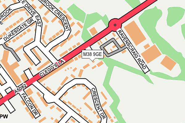 M38 9GE map - OS OpenMap – Local (Ordnance Survey)