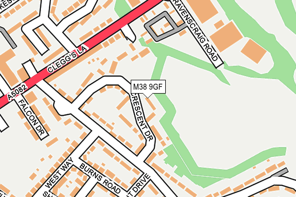 M38 9GF map - OS OpenMap – Local (Ordnance Survey)
