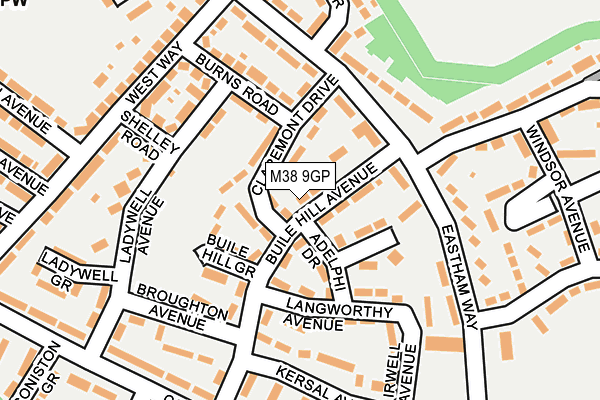 M38 9GP map - OS OpenMap – Local (Ordnance Survey)