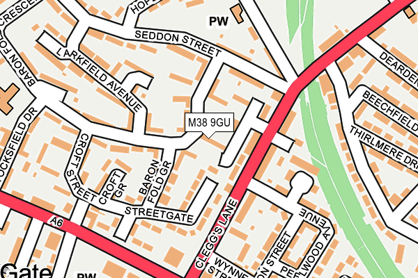 M38 9GU map - OS OpenMap – Local (Ordnance Survey)