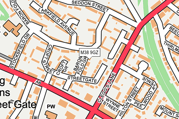 M38 9GZ map - OS OpenMap – Local (Ordnance Survey)