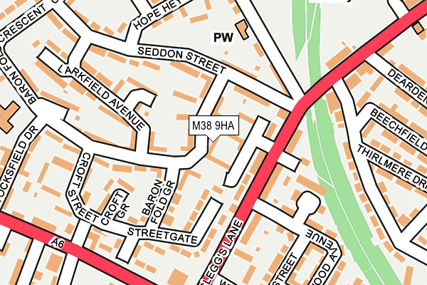 M38 9HA map - OS OpenMap – Local (Ordnance Survey)