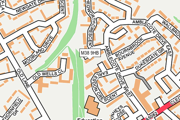 M38 9HB map - OS OpenMap – Local (Ordnance Survey)