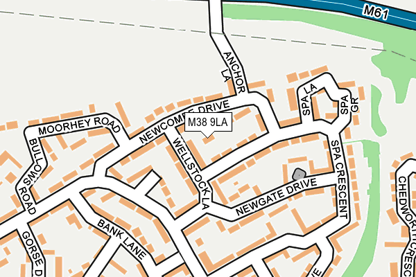 M38 9LA map - OS OpenMap – Local (Ordnance Survey)