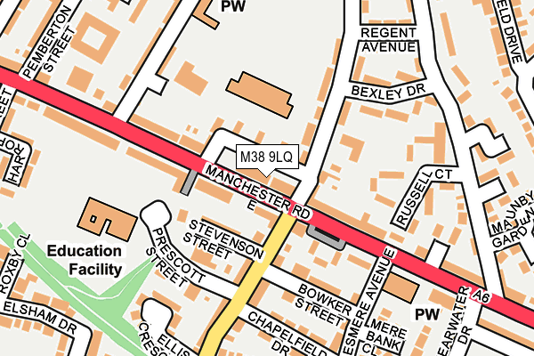 M38 9LQ map - OS OpenMap – Local (Ordnance Survey)