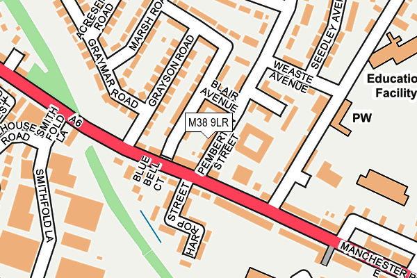 M38 9LR map - OS OpenMap – Local (Ordnance Survey)