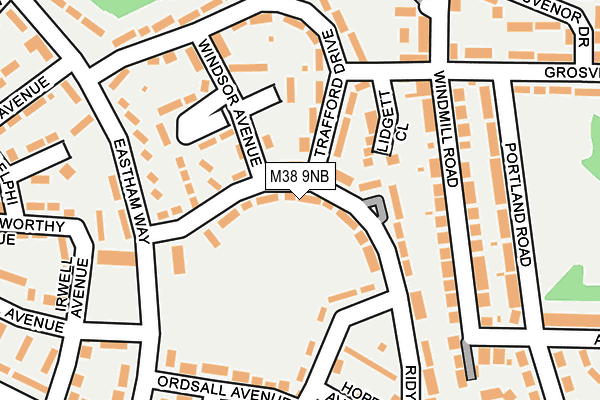 M38 9NB map - OS OpenMap – Local (Ordnance Survey)