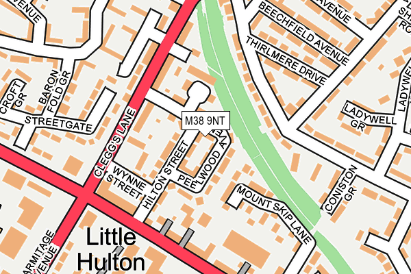 M38 9NT map - OS OpenMap – Local (Ordnance Survey)