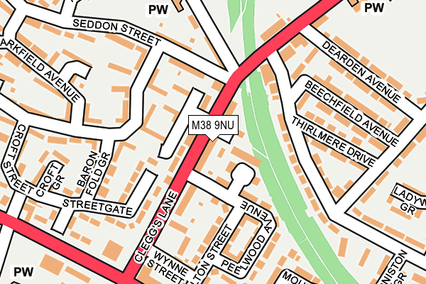 M38 9NU map - OS OpenMap – Local (Ordnance Survey)