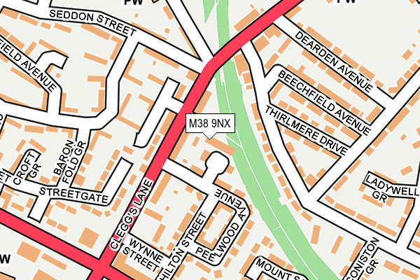 M38 9NX map - OS OpenMap – Local (Ordnance Survey)