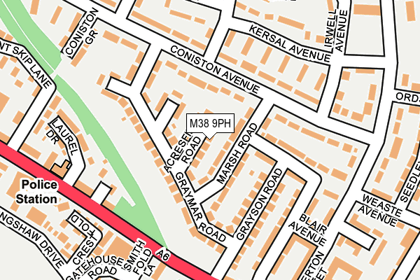 M38 9PH map - OS OpenMap – Local (Ordnance Survey)