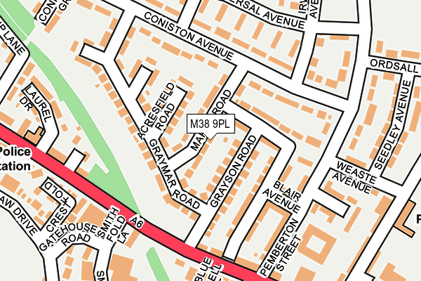 M38 9PL map - OS OpenMap – Local (Ordnance Survey)