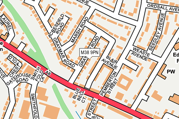 M38 9PN map - OS OpenMap – Local (Ordnance Survey)