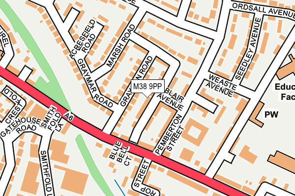 M38 9PP map - OS OpenMap – Local (Ordnance Survey)