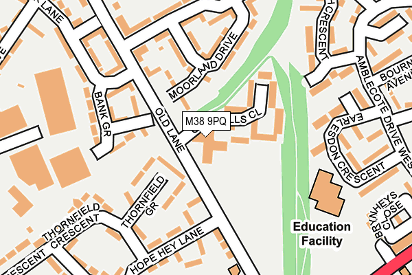 M38 9PQ map - OS OpenMap – Local (Ordnance Survey)