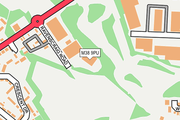 M38 9PU map - OS OpenMap – Local (Ordnance Survey)
