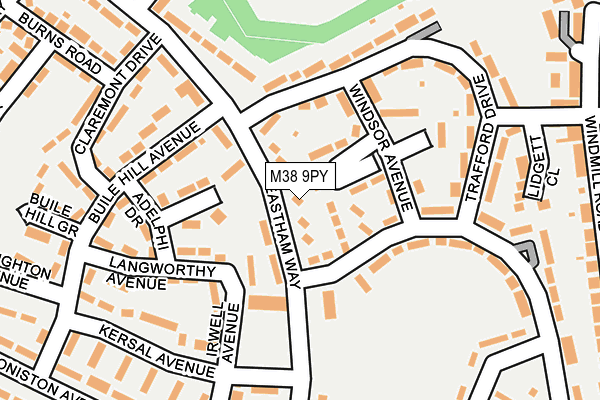 M38 9PY map - OS OpenMap – Local (Ordnance Survey)