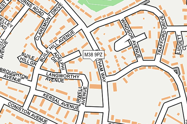 M38 9PZ map - OS OpenMap – Local (Ordnance Survey)