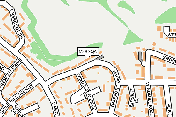 M38 9QA map - OS OpenMap – Local (Ordnance Survey)