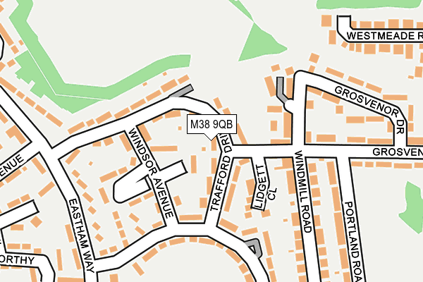 M38 9QB map - OS OpenMap – Local (Ordnance Survey)