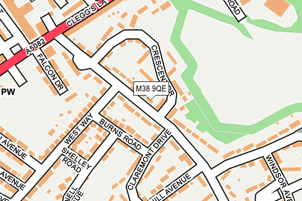 M38 9QE map - OS OpenMap – Local (Ordnance Survey)