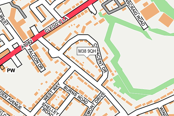 M38 9QH map - OS OpenMap – Local (Ordnance Survey)