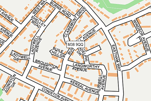 M38 9QQ map - OS OpenMap – Local (Ordnance Survey)