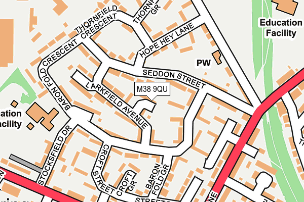 M38 9QU map - OS OpenMap – Local (Ordnance Survey)