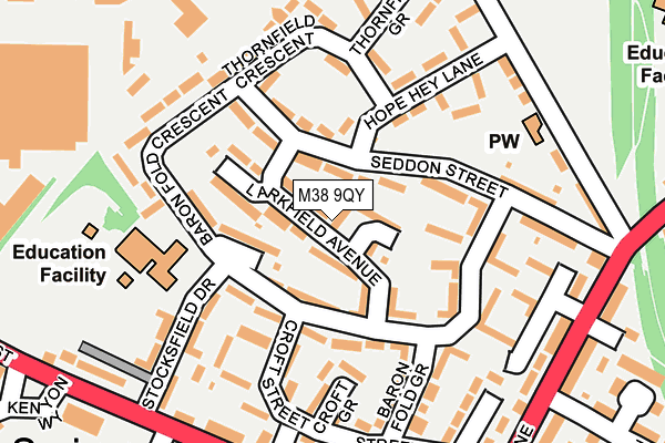 M38 9QY map - OS OpenMap – Local (Ordnance Survey)