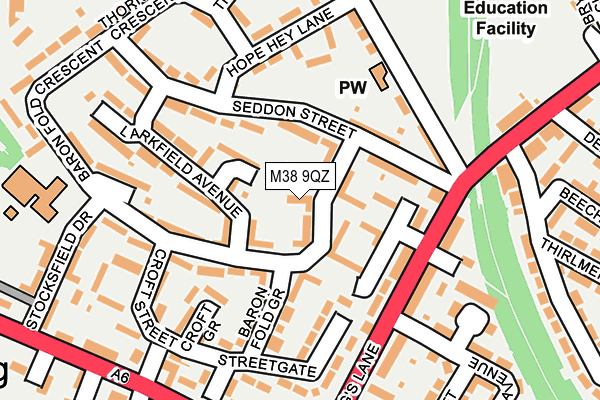 M38 9QZ map - OS OpenMap – Local (Ordnance Survey)