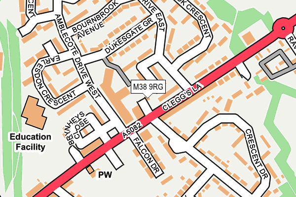 M38 9RG map - OS OpenMap – Local (Ordnance Survey)