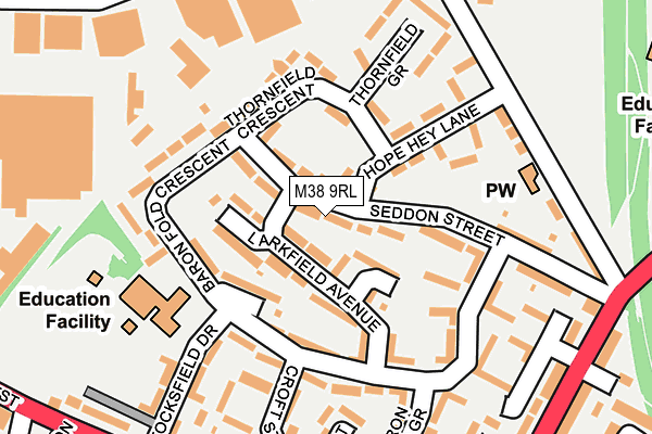 M38 9RL map - OS OpenMap – Local (Ordnance Survey)