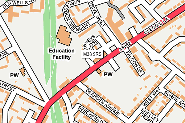 M38 9RS map - OS OpenMap – Local (Ordnance Survey)