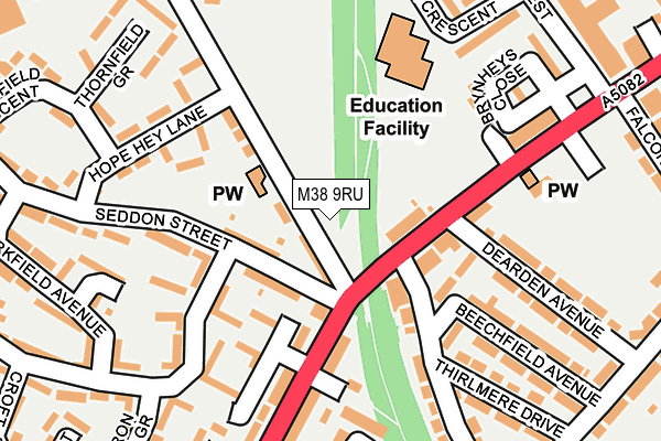 M38 9RU map - OS OpenMap – Local (Ordnance Survey)