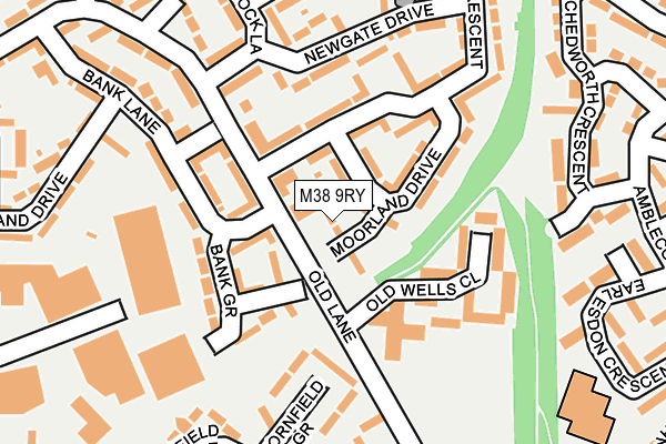 M38 9RY map - OS OpenMap – Local (Ordnance Survey)