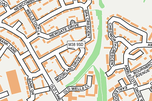 M38 9SD map - OS OpenMap – Local (Ordnance Survey)