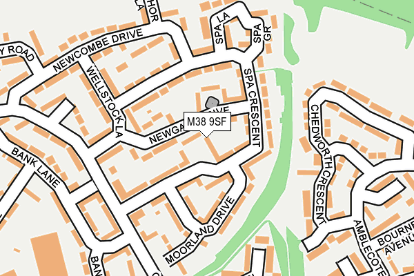 M38 9SF map - OS OpenMap – Local (Ordnance Survey)