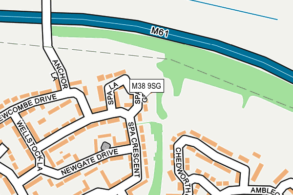 M38 9SG map - OS OpenMap – Local (Ordnance Survey)