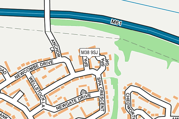 M38 9SJ map - OS OpenMap – Local (Ordnance Survey)