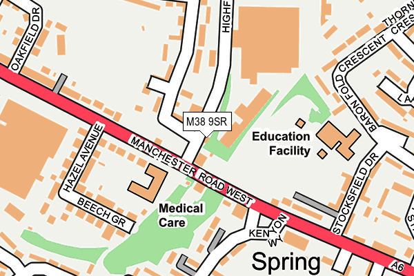 M38 9SR map - OS OpenMap – Local (Ordnance Survey)