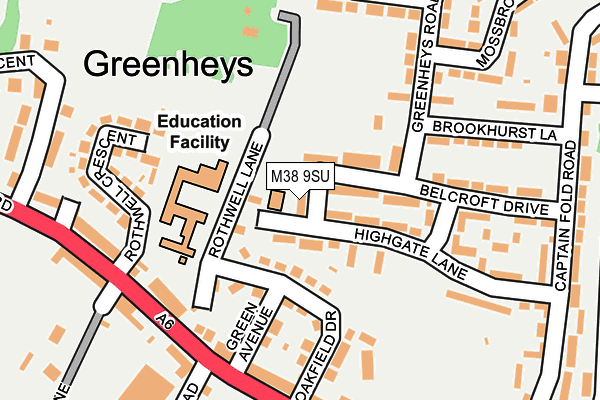 M38 9SU map - OS OpenMap – Local (Ordnance Survey)