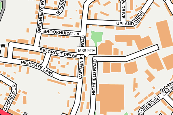 M38 9TE map - OS OpenMap – Local (Ordnance Survey)