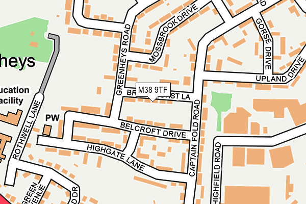 M38 9TF map - OS OpenMap – Local (Ordnance Survey)