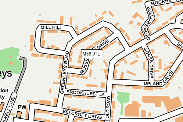 M38 9TL map - OS OpenMap – Local (Ordnance Survey)