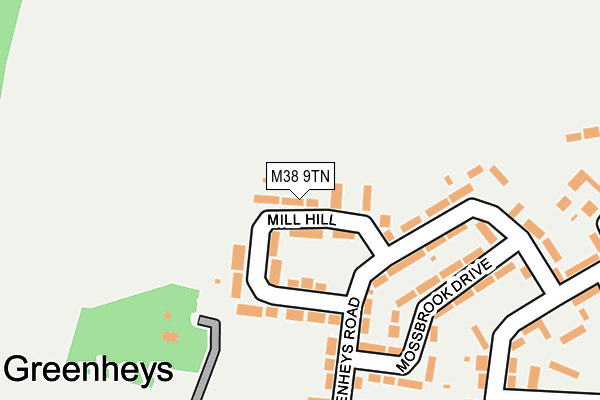 M38 9TN map - OS OpenMap – Local (Ordnance Survey)