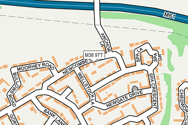 M38 9TT map - OS OpenMap – Local (Ordnance Survey)