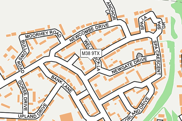 M38 9TX map - OS OpenMap – Local (Ordnance Survey)