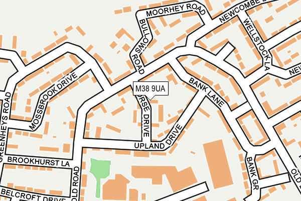 M38 9UA map - OS OpenMap – Local (Ordnance Survey)