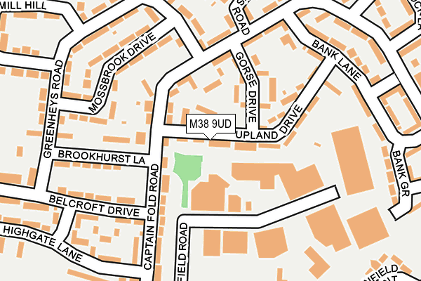 M38 9UD map - OS OpenMap – Local (Ordnance Survey)