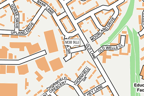 M38 9UJ map - OS OpenMap – Local (Ordnance Survey)